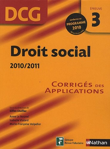 DROIT SOCIAL EPREUVE 3 DCG ELE
