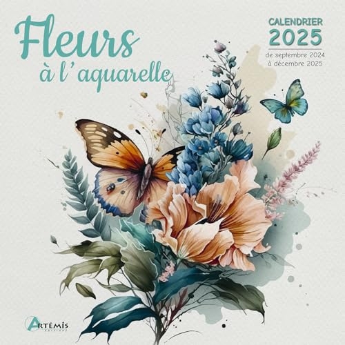Calendrier Fleurs à l'aquarelle 2025