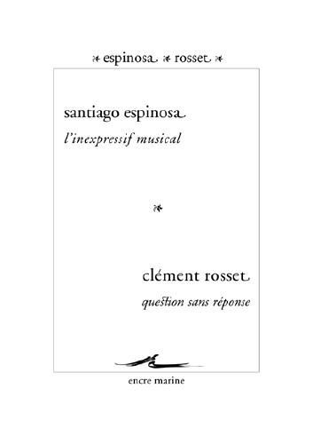 L'Inexpressif musical: Suivi de Question sans réponse