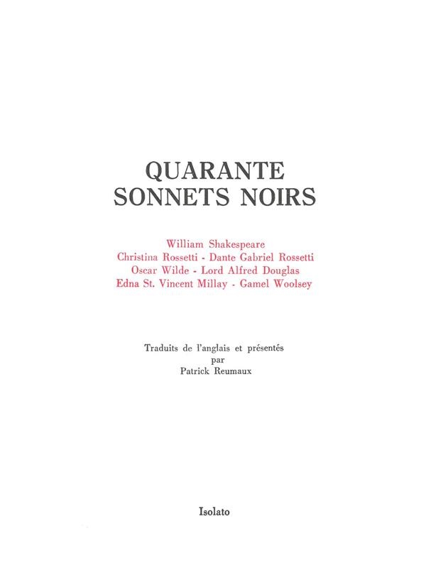 Quarante sonnets noir