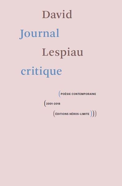 Journal critique: Poésie contemporaine, 2001-2018