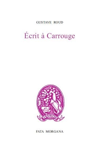 Ecrit à Carrouge : Précédé de Calendrier