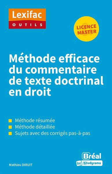 Méthode efficace du commentaire de texte doctrinal en droit