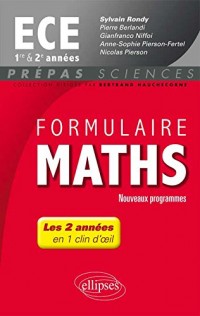 Formulaire Maths ECE 1re et 2e Années En 1 Clin d'Oeil Programme 2014