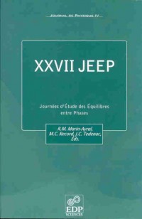 Xxvii Jeep Journees d'Etude des Eqilibres Entre Phases