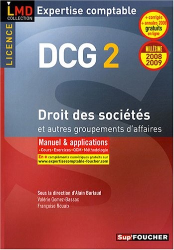 Droit des sociétés et autres groupements d'affaires : DCG2 (Ancienne Edition)