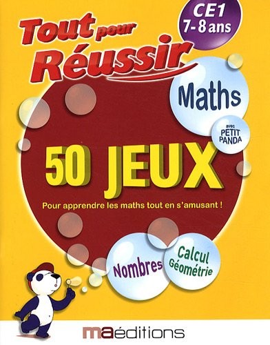 Maths avec petit panda : 50 jeux CE1 7-8 ans