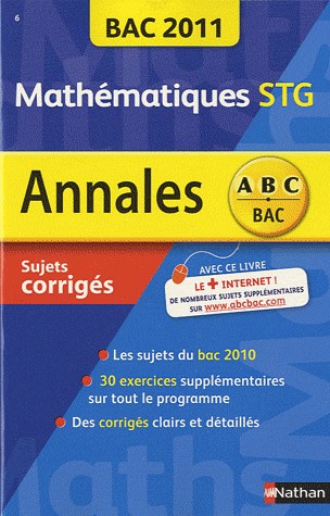 Mathématiques STG : Sujets corrigés