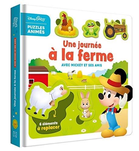 DISNEY BABY - Mes Premiers Pas - Puzzles animés - Une journée à la ferme avec Mickey et ses amis