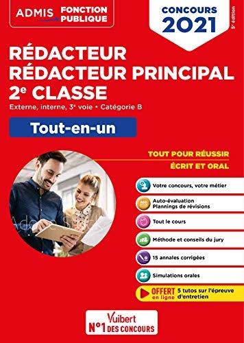 Concours Rédacteur territorial et Rédacteur principal 2e classe - Catégorie B - Tout-en-un - 5 tutos offerts - Externe, interne, 3e voie - Concours 2021
