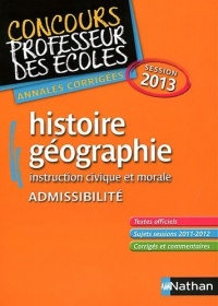 HISTOIRE/GEO 2013 ADMISSIBILIT