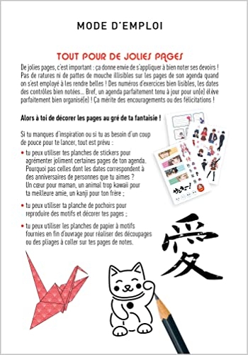 Agenda scolaire diy manga 2023-2024