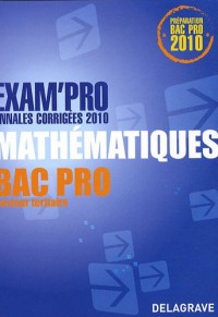 Mathématiques Bac Pro secteur tertiaire