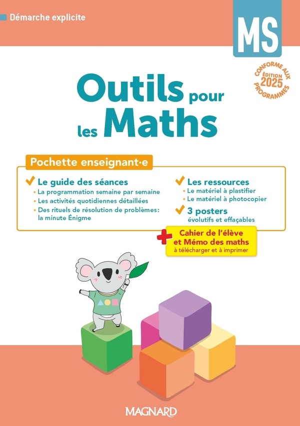 Outils pour les Maths MS (2025) - Pochette enseignant : Guide pédagogique + Posters + Fiches ressources