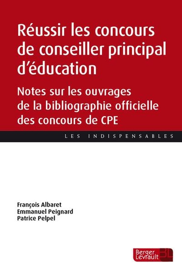 Pour réussir le concours de conseiller principal d'éducation: Notes sur les ouvrages de la bibliographie officielle