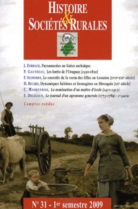Histoire & Sociétés Rurales, N° 31 :