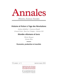 Annales. Histoire Sciences Sociales, n° 1/2021 - Histoire et