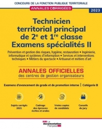 Technicien territorial principal de 2e et 1re classes 2023 Spécialités II - Catégorie B: Examen de promotion interne / Examen avancement de grade