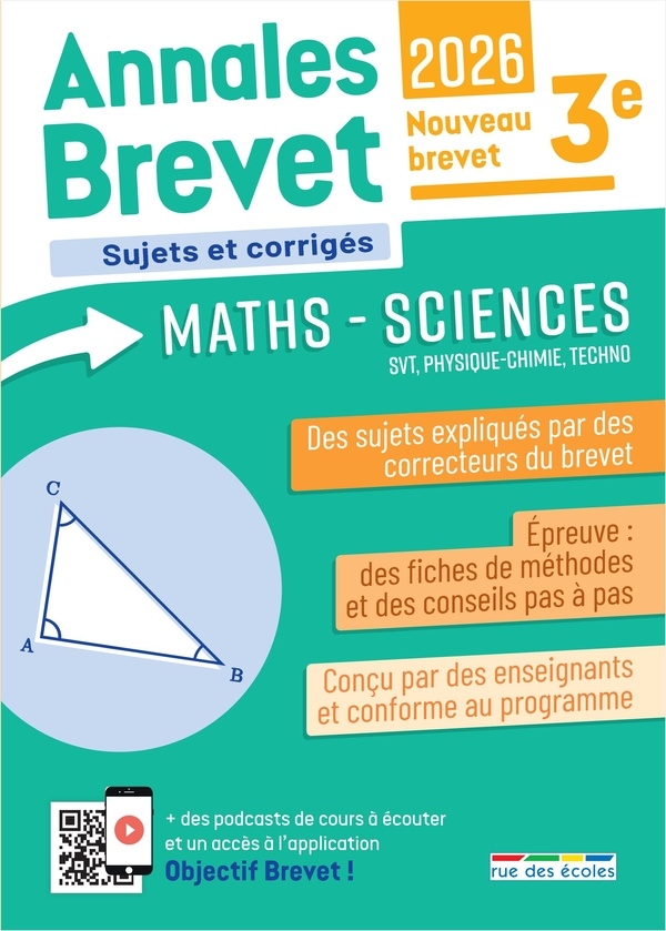Annales - Brevet assuré - Maths-Sciences - 3e - 2026: Sujets corrigés et fiches de révision