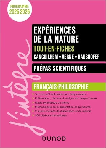 Expériences de la nature - Tout-en-fiches - Prépas scientifiques Français-philosophie - 2025-2026