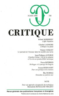 Critique 706 - Mars 2006
