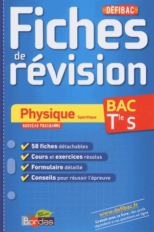 DEFIBAC FICHES PHYSIQUE TERM S