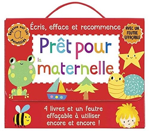 Prêt pour la maternelle : Coffret de 4 livres avec un feutre effaçable