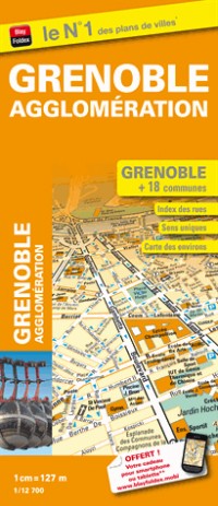 Plan de ville de Grenoble et de son agglomération - Echelle : 1/12 700