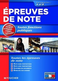 Epreuves de note Toutes fonctions publiques catégories A et B