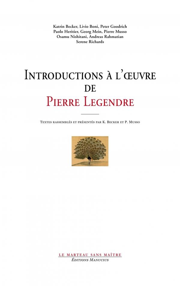 Une introduction à la philosophie de Pierre Legendre