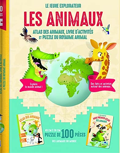 Atlas drapeaux puzzle Coffret les animaux jeune explorateur
