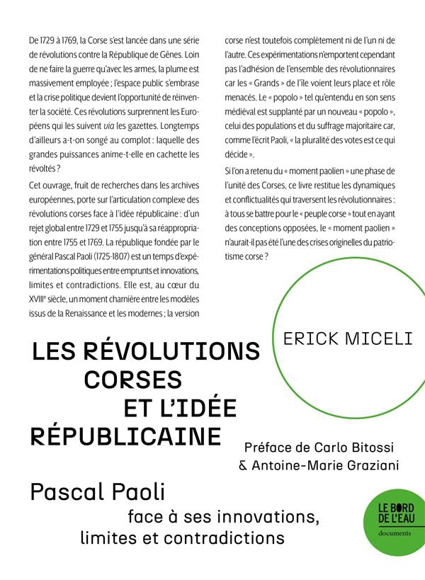 Les révolutions corses et l’idée républicaine: Pascal Paoli face à ses innovations, limites et contradictions 1755-1769
