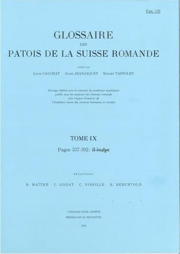 Glossaire des patois de la Suisse romande
