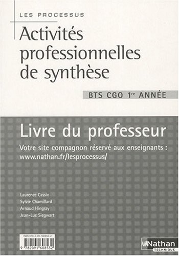 Activités professionnelles de synthèse - Livre du professeur