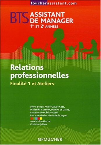 Relations professionnelles BTS assistant de manager : Finalité 1 et ateliers