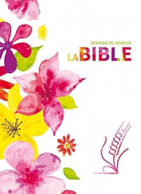 Bible du Semeur 2015, textile, rigide fleurs, avec tranche blanche
