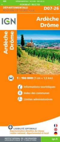 Ardèche, Drôme : 1/150 000