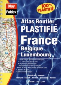 Atlas routier : France - Belgique - Luxembourg (format à spirales, couverture plastifiée et légende en 5 langues)