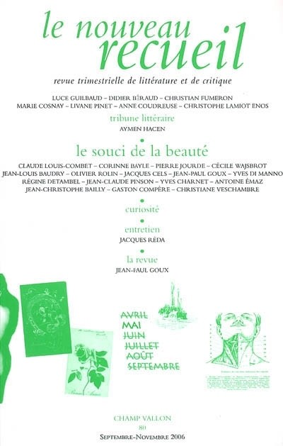 Le nouveau recueil, N° 80, septembre-nov :