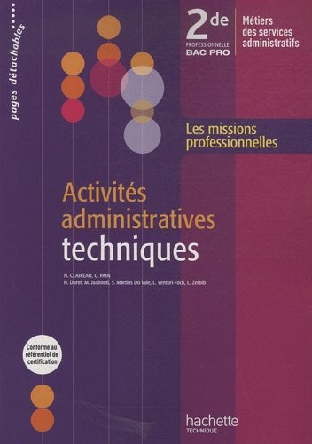 Activités administratives techniques 2nde professionnelle