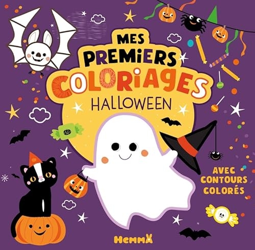 Mes premiers coloriages avec contours colorés - Halloween - coloriages - contours colorés - 2 ans