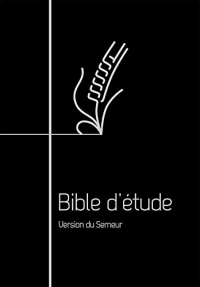 Bible d’étude, version Semeur, noire, cuir, tranche argentée, zip: Couverture noire, cuir véritable, tranche argentée, avec fermeture à glissière