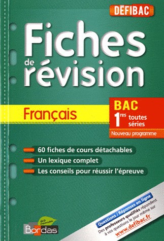 DEFIBAC FICHES FRANCAIS 1RES