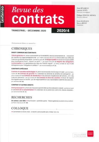 Revue des Contrats N 4-2020