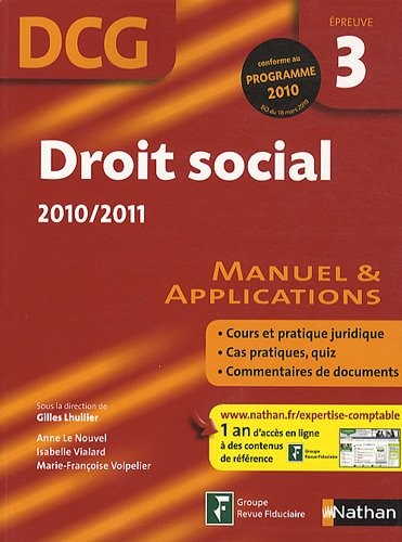 DROIT SOCIAL EPREUVE 3 DCG