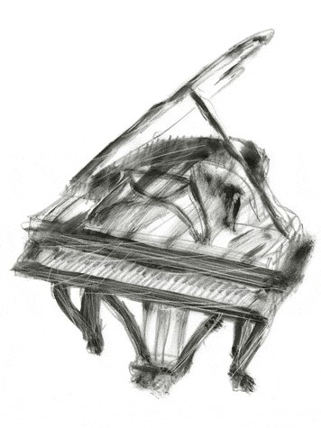 Michèle de Lucchi : Sérigraphie Au-delà du piano