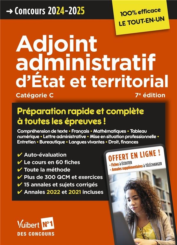 Concours Adjoint administratif d'État et territorial - Préparation rapide et complète à toutes les épreuves ! - Annales 2023 incluses: Catégorie C - ... - Concours 2024-2025 - Tout le cours en audio