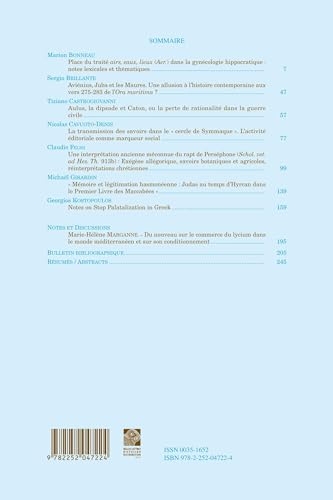 Revue de philologie, de littérature et d'histoire anciennes volume 96-1: Fascicule 1