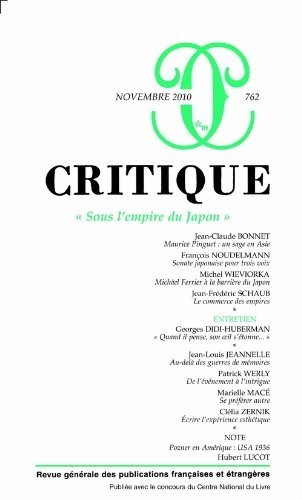 Critique, N° 762, Novembre 201 : Sous l'empire du Japon