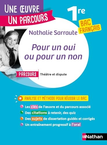 Analyse et étude de l'oeuvre - Pour un oui ou pour un non de Nathalie Sarraute - Réussir son BAC Français 1re 2025 - Parcours associé Théâtre et dispute - Une oeuvre, un parcours